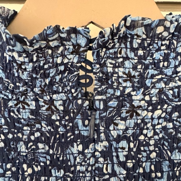 Aqua floral smocked dress - Picture 4 of 5